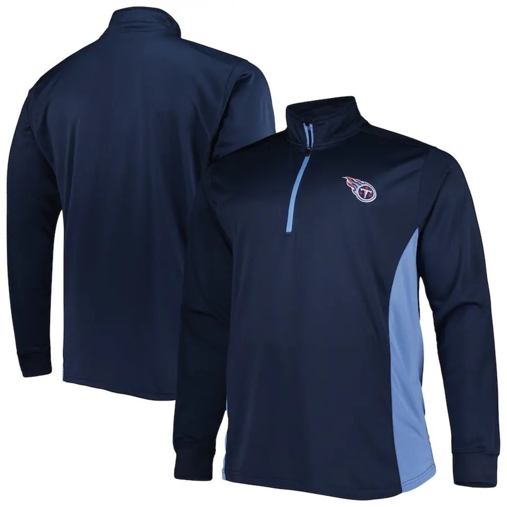 Tennessee Titans 1/4 zip Fleece pullover NFL Team Apparel Blue Sweatshirt 2XL
